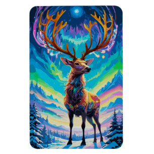 Aurora Stag: Magie in de Nacht Magneet