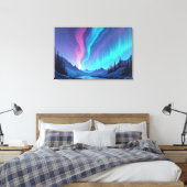 Aurora Tide – Premium 36"x24" Fluid Art Canvas Afdruk (Insitu (Slaapkamer))