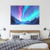 Aurora Tide – Premium 60"x40" Fluid Art Canvas Afdruk (Insitu (Slaapkamer))