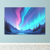 Aurora Tide – Premium 60"x40" Fluid Art Canvas Afdruk (Insitu (Houten vloer))
