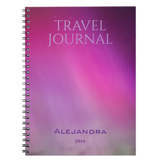Aurora Travel Journal Name Year Notebook (Devant)