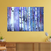 Aurora tussen de berken canvas afdruk (Insitu (Woonkamer))