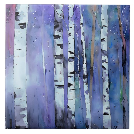 Aurora tussen de berken tegeltje (Voorkant)