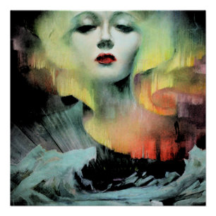 Aurora van Clive Henry donkere kleurrijke nacht Perfect Poster