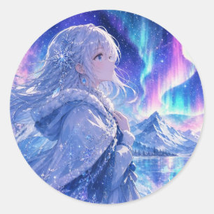 Aurora Winter Meisje Sticker