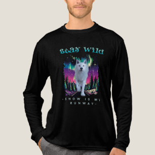 Aurora Wolfcore Blijf Wild Citaten Kunst Tri-Blend Shirt