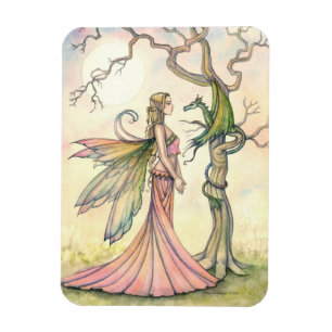 Aurora's Dragon Fantasy Kunst door Molly Harrison Magneet