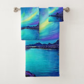 Aurora's Magische Night Sky Dance Ontwerp Bad Handdoek (Insitu)