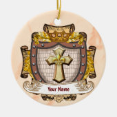 Aurum Family Crest Achternaam Keramisch Ornament (Voorkant)