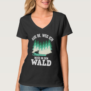 Aus dem Weg Ich Muss in Den Wald Chainzaag Motif T-shirt