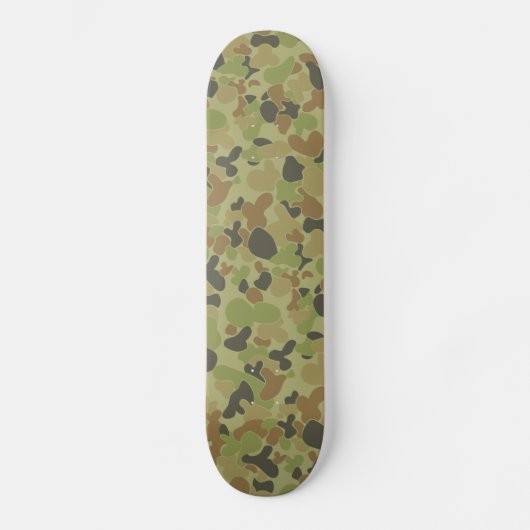 Aus groene camouflage skateboard (Voorkant)