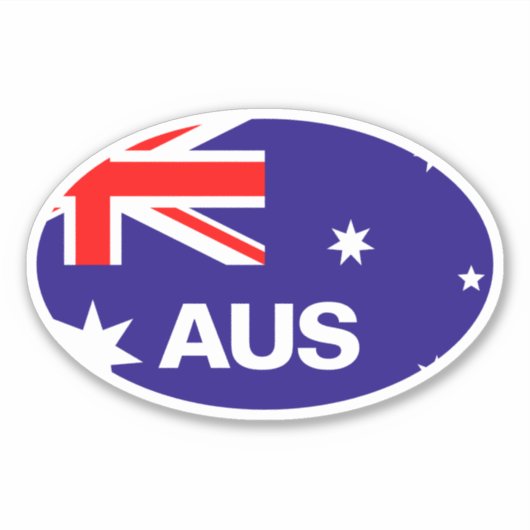AUS landcode Australische vlag ovale vinyl auto Sticker (Voorkant)