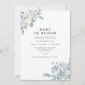 AUSHA Dusty Blue Boy Baby shower Invitation (Devant)