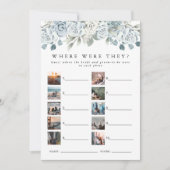 AUSHA Dusty Blue Waar waren ze Bridal Game Kaart (Voorkant)