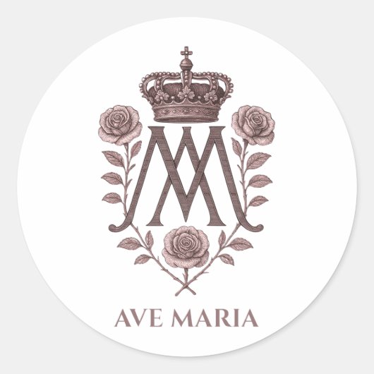 Auspice Maria Catholic Round Sticker (Voorkant)