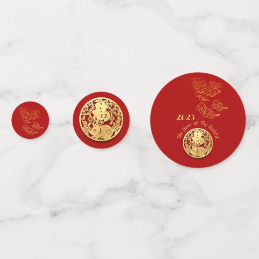 Auspicious Clouds Chinese New Year Rabbit 2023 TC Confetti (Achterkanten)