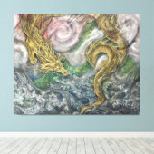 Auspicious Dragon (Zui-ryu) Canvas Afdruk (Insitu (Houten vloer))