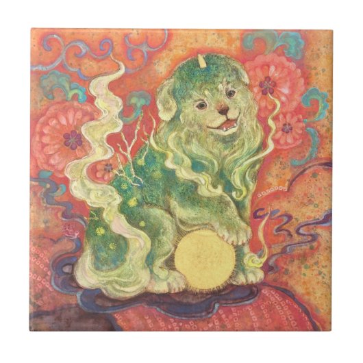 Auspicious Komainu: Guardian of Yuzen Dreams (A) Tegeltje (Voorkant)