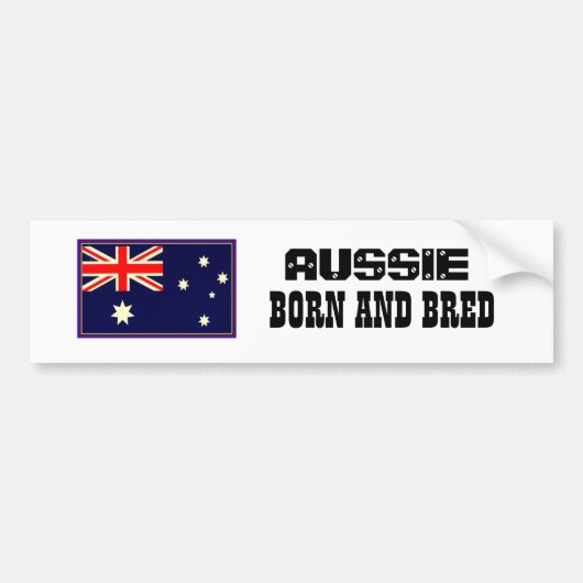 AUSSI GEBOREN EN GETOGEN BUMPERSTICKER (Voorkant)