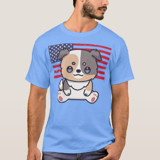 Aussie 4 juli Australian Shepherd USA America T-shirt
