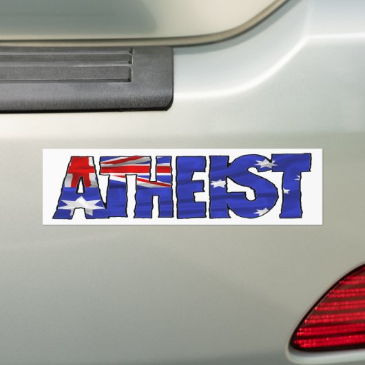 AUSSIE ATHEIST! BUMPERSTICKER (Op auto)