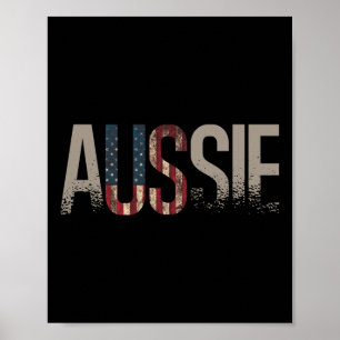 Aussie Australia Dag 4 juli Australisch Amerika Poster