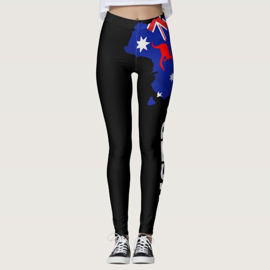 Aussie Australie Drapeaux Leggings pour femmes et (Devant)