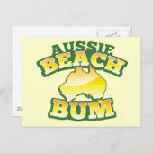 Aussie Beach Bum! met Australische kaart (Voorkant / Achterkant)