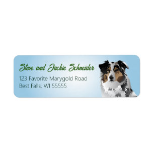 Aussie Blue Merle-adreslabel Etiket