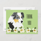Aussie Blue Merle Dog Bedankt Briefkaart (Voorkant / Achterkant)