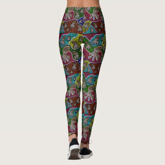 Aussie Blue Ringed Octopus Dot Art Leggings (Achterkant)