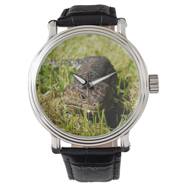 Aussie Blue Tongue Lizard Horloge (Voorkant)