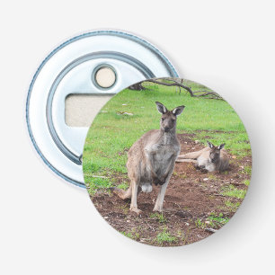 Aussie Buck Kangaroo, Magnetic Bottle Opener. Button Flesopener