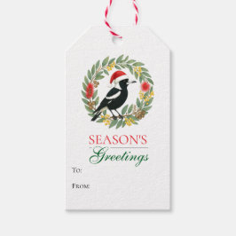 Aussie Christmas Magpie Wreath To From Gift Tag Cadeaulabel