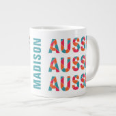 AUSSIE coloré nom personnalisé jumbo mug (Devant droit)
