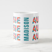 AUSSIE coloré nom personnalisé jumbo mug (Devant)