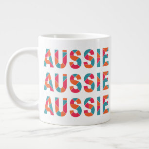 AUSSIE coloré nom personnalisé jumbo mug