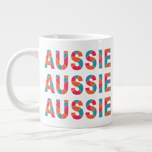 AUSSIE coloré nom personnalisé jumbo mug (Gauche)