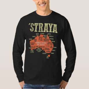  Aussie Day Straya Australia Map G'day Mate T-shirt