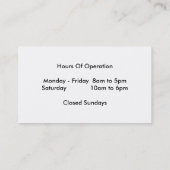 Aussie Dog Visitekaartje (Achterkant)