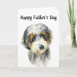 Aussie Doodle Bewerkbare Hond Papa Vaderdag Kaart