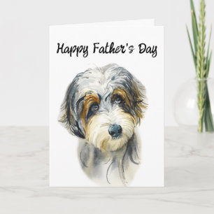 Aussie Doodle Bewerkbare Hond Vader Vaderdag Kaart