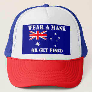 AUSSIE DRAAG EEN MASKREGEL TRUCKER PET