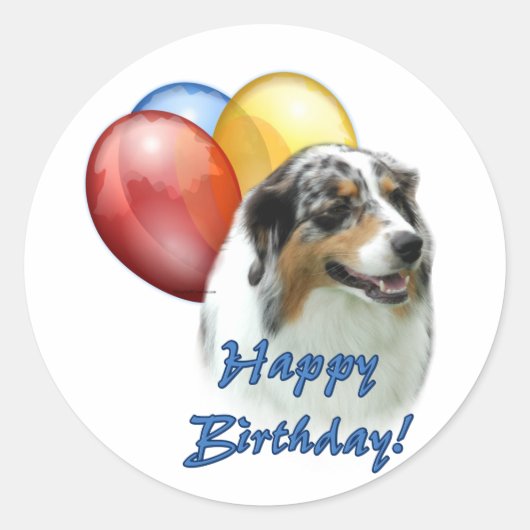 Aussie Gelukkige Verjaardagsballonnen Ronde Sticker (Voorkant)