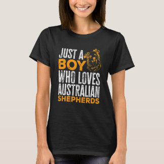 Aussie  Graphic Boys Men Kid Australian Shepherd 2 T-shirt