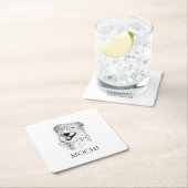 Aussie hond gepersonaliseerd vierkante kartonnen onderzetter (Insitu)