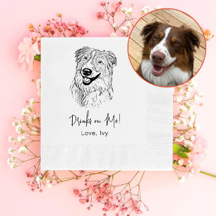 Aussie Hond Hand Tekening Gepersonaliseerd Servet