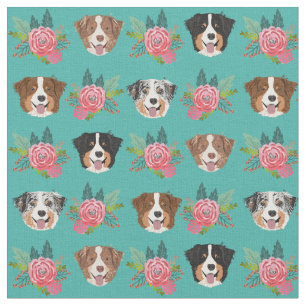 Aussie-honden en roze floralen stof