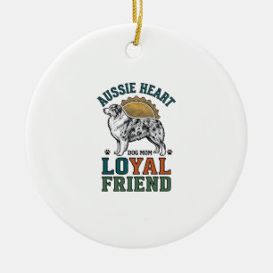 Aussie-hondliefhebber Vintage gegraveerde herder A Keramisch Ornament