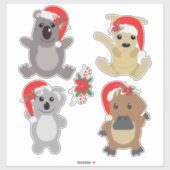 Aussie kerstdieren sticker (Vel)